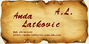 Anda Latković vizit kartica